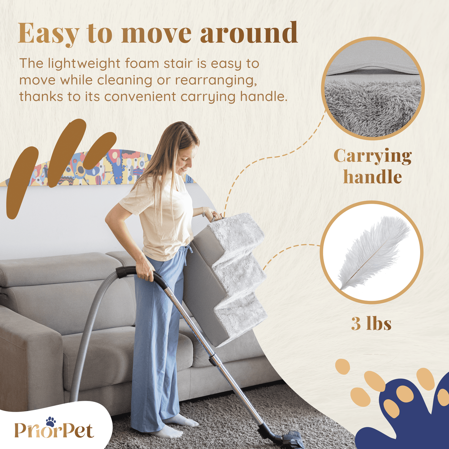 Escaleras de perro para sofá-3 pasos