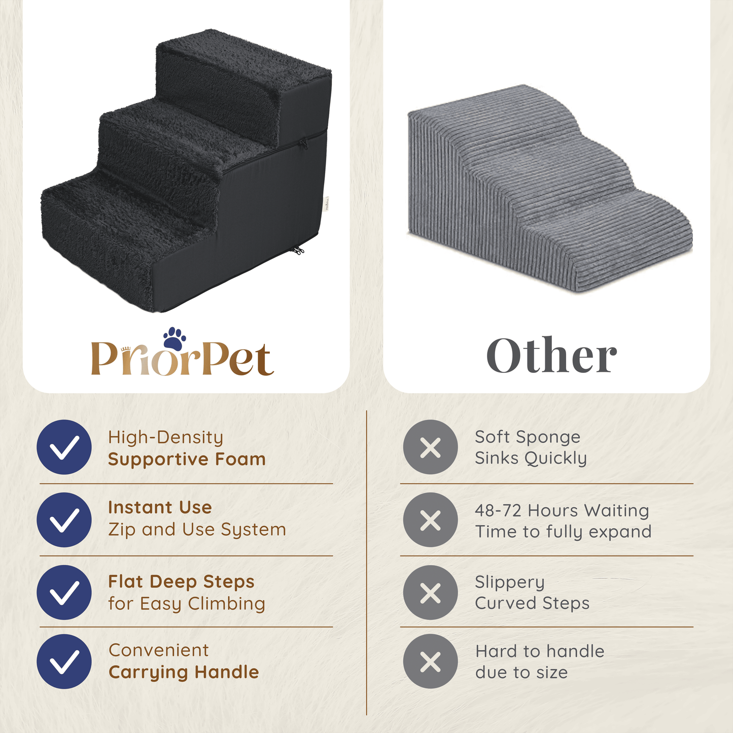 Escaleras de perro para sofá-3 pasos