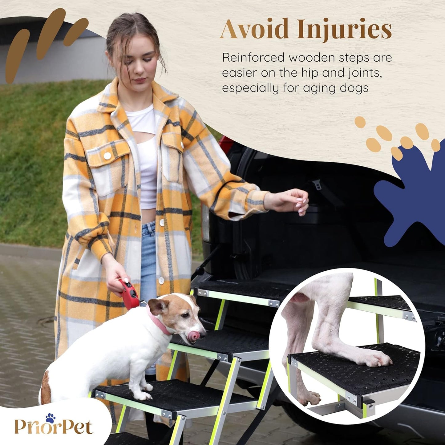 Escaleras para perros de 6 escalones para exteriores