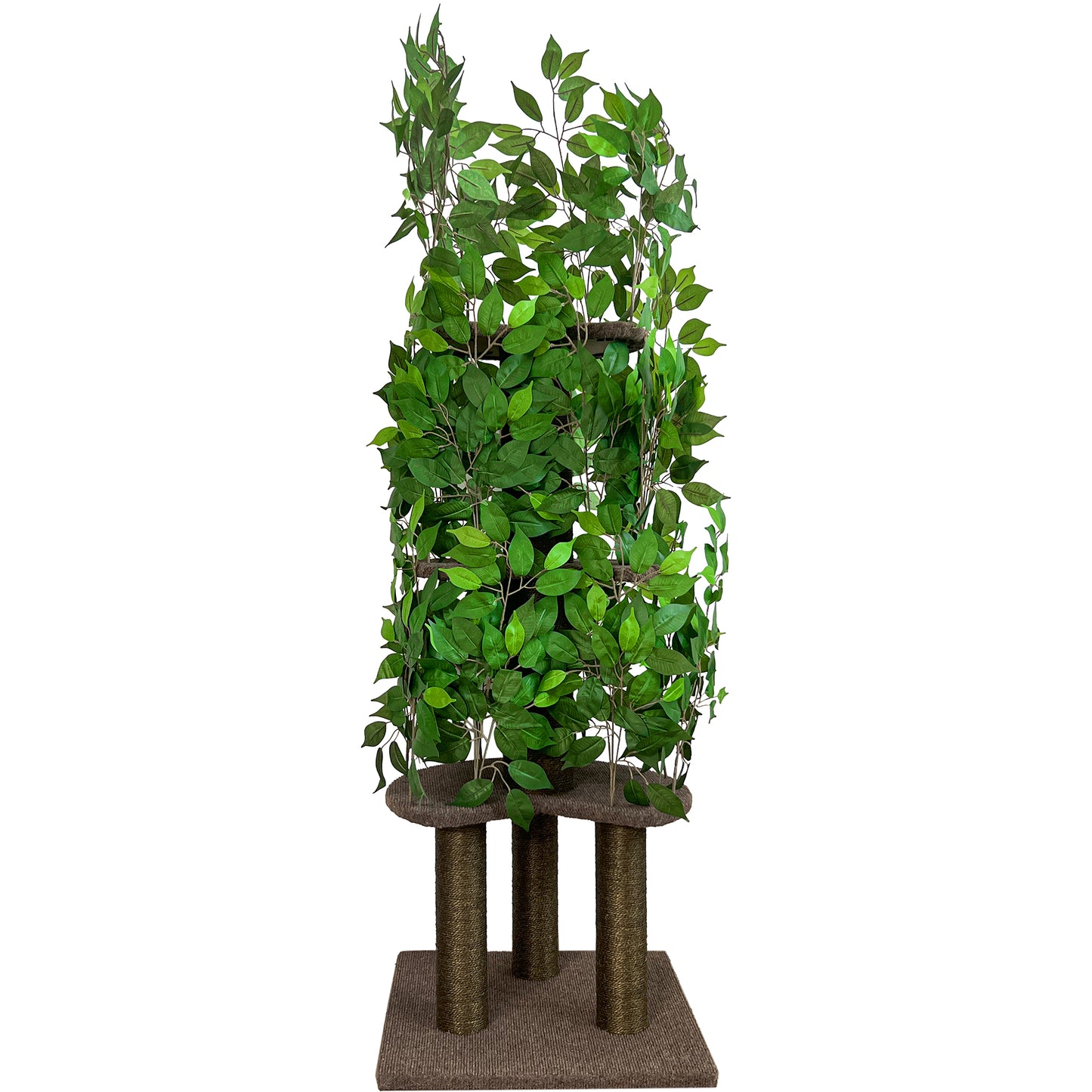 Árbol de juego para gatos con hojas