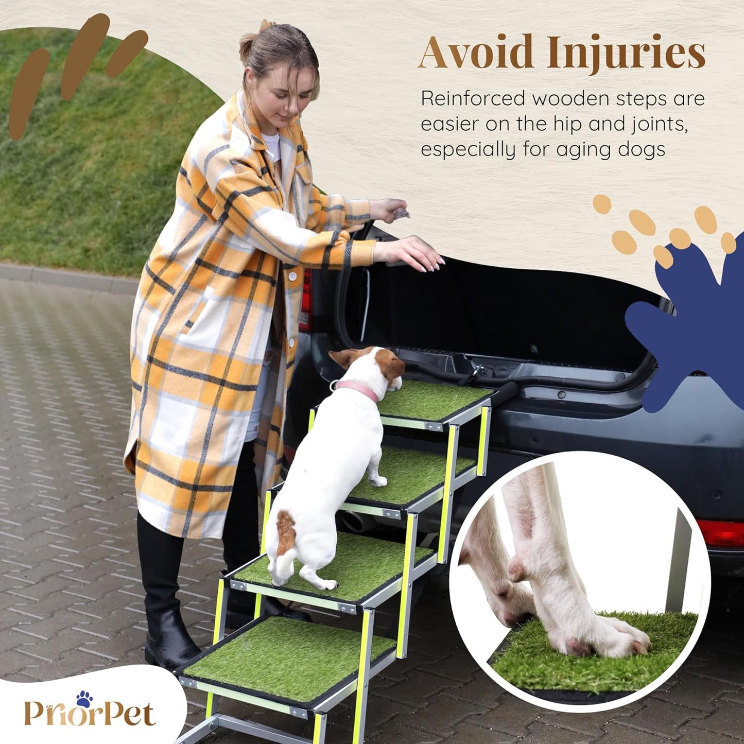 Escaleras para perros de 4 escalones para exteriores, usadas como nuevas
