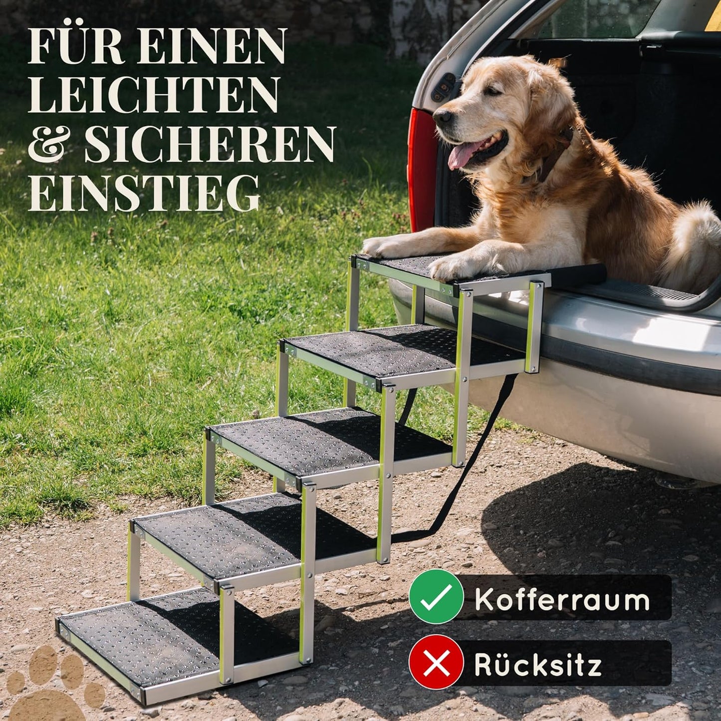 Escaliers extérieurs de chien de 5 étapes-utilisés comme neuf