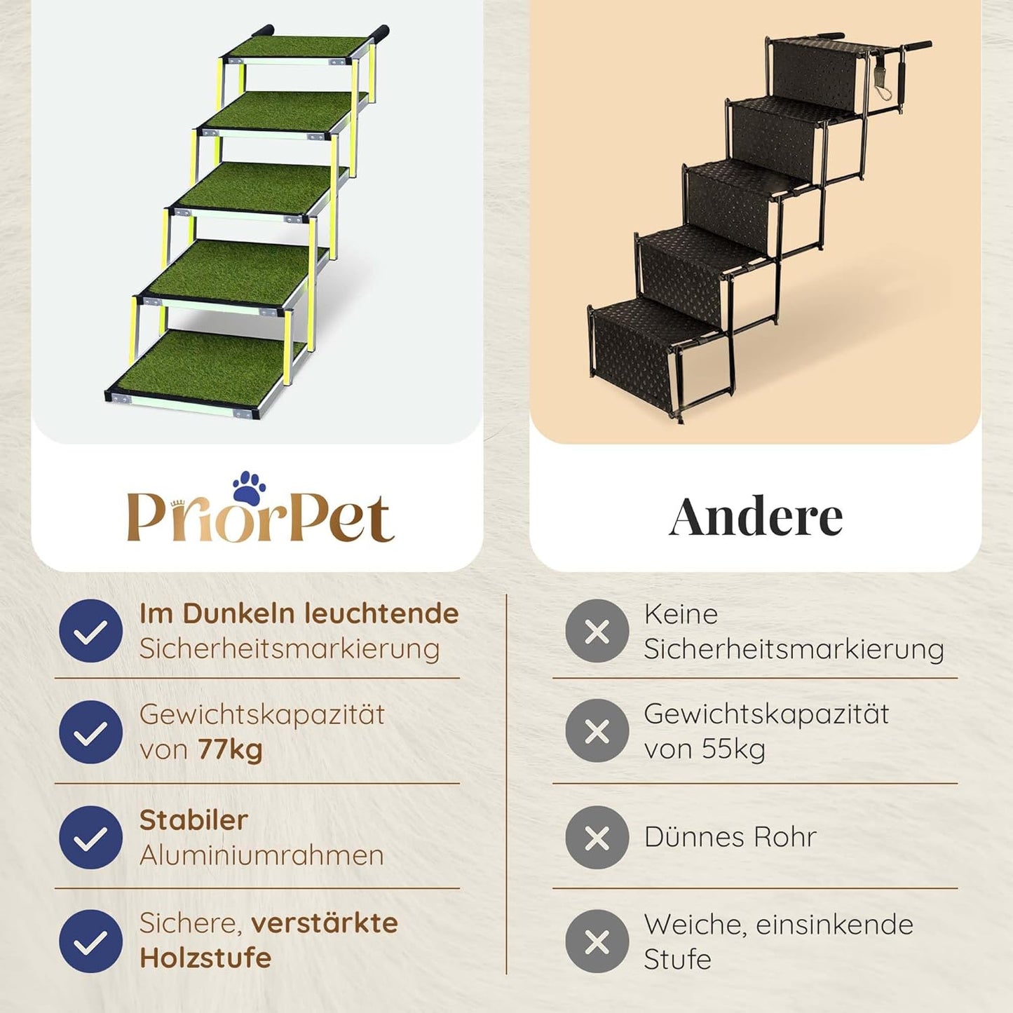 Escaliers extérieurs de chien de 5 étapes-utilisés comme neuf