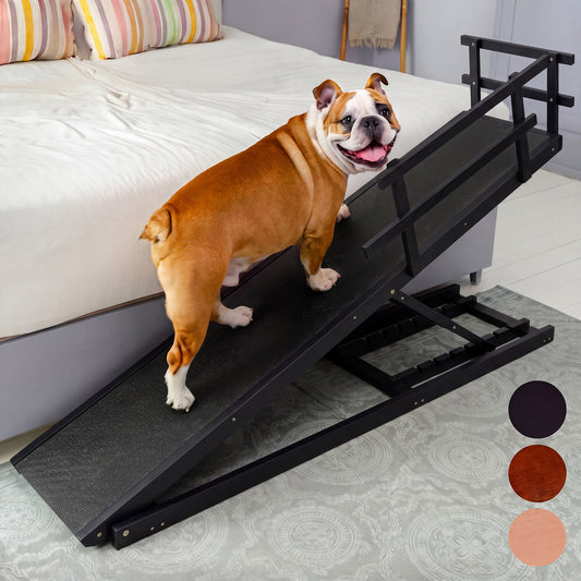 Rampe pour chien lit pour petits chiens jusqu'à 23 kg. Hauteur réglable jusqu'à 94,5 cm