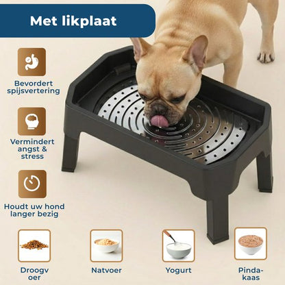 Verhoogde voerbak hond met standaard – dubbele hondenvoerbak RVS – stabiele hondenvoerbak – voerbak hond verhoogd – voerbak hond met standaard