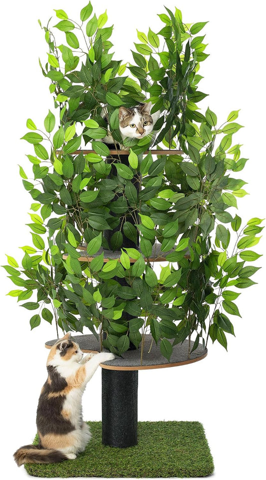 Árbol para Gatos con hojas