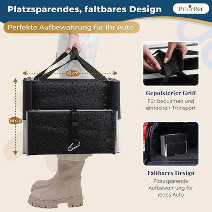 Hundetreppe Auto Klappbar – 4, 5 oder 6 Stufen für niedrige bis hohe Kofferraumhöhen (63–81 cm) – Für Kleinwagen, Kombi & SUV – Einstiegshilfe für große Hunde ohne Springen, Alternative zur Hunderampe