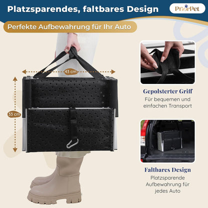 Hundetreppe Auto Klappbar – 4, 5 oder 6 Stufen für niedrige bis hohe Kofferraumhöhen (63–81 cm) – Für Kleinwagen, Kombi & SUV – Einstiegshilfe für große Hunde ohne Springen, Alternative zur Hunderampe