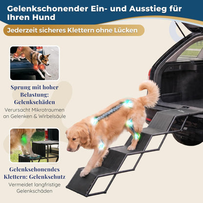 Klappbare Hundetreppe fürs Auto – 53–81 cm, bis 65 kg