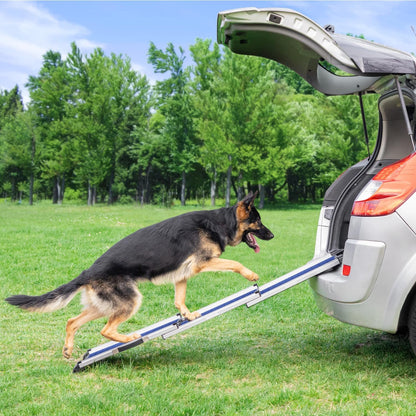 Hunderampe Auto Klappbar. Stabile Teleskop Rampe 90kg Belastbarkeit.